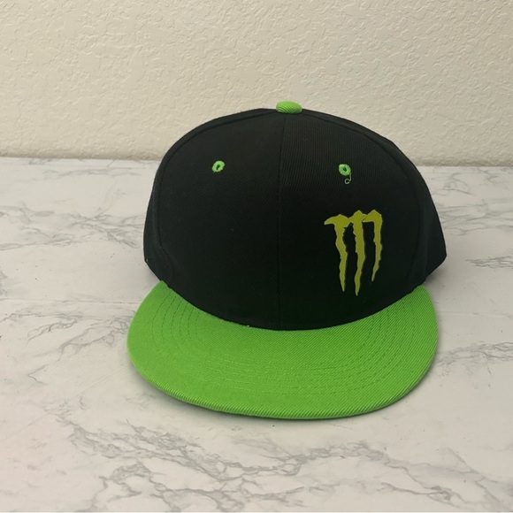 unbranded Other - Monster Energy Logo Black Green Snapback Flat Bill Hat OSFA​